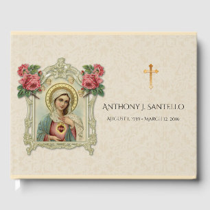 Catholik Virgin Mary Funeral Memorial Guest Bok