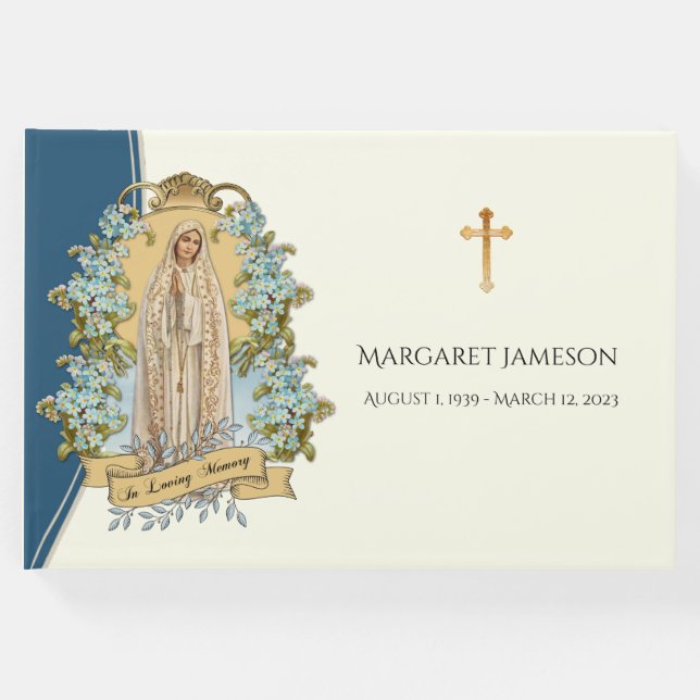 Catholik Virgin Mary Funeral Memorial Guest Bok (Framsida)