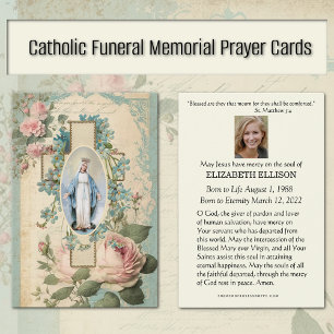 Catholik Virgin Mary Funeral Memorial Prayer Visitkort
