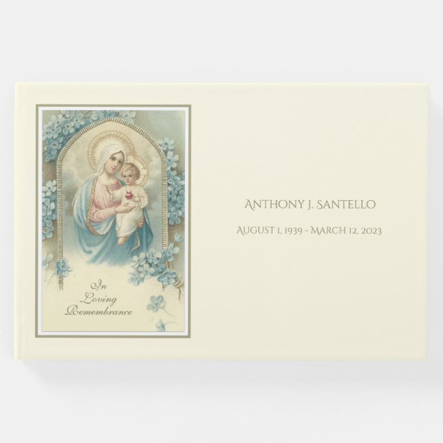 Catholik Virgin Mary Jesus Memorial Funeral Gästböcker (Framsida)