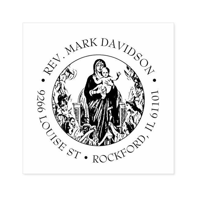 Catholik Virgin Mary Jesus Religiösa Adress Stämpel (Tryck)