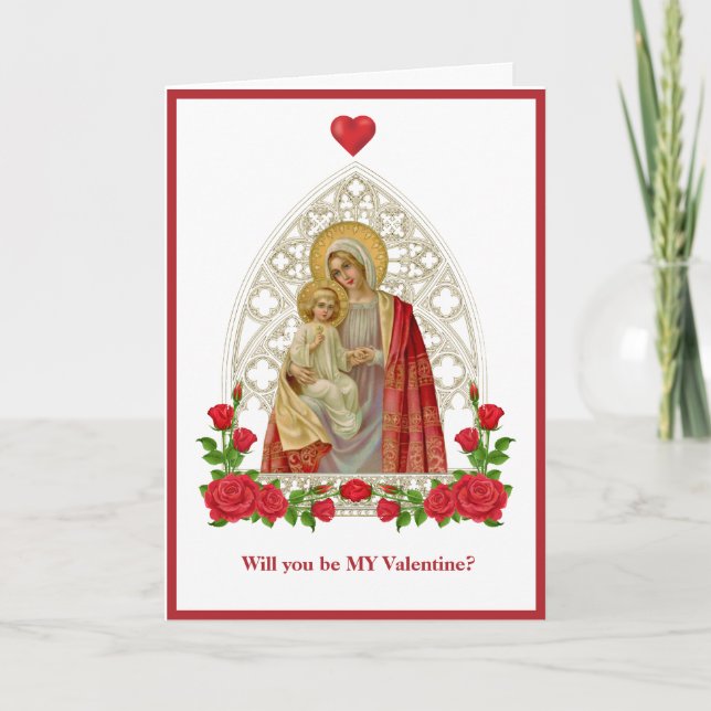 Catholik Virgin Mary Jesus Religiösa Ro Kort (Framsida)