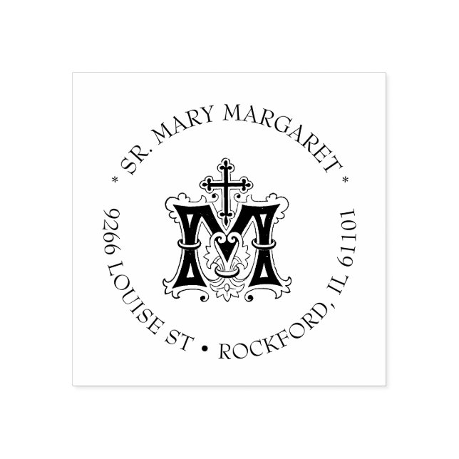 Catholik Virgin Mary Marian Symbol Religiösa Stämpel (Tryck)