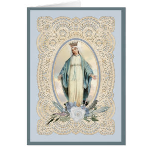 Catholik Virgin Mary Religiösa Dikt Ro Hälsningskort