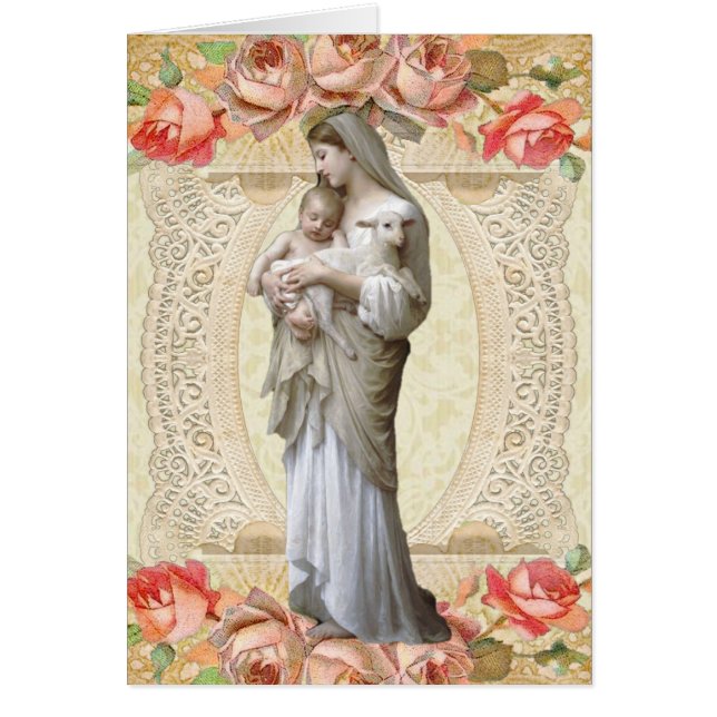 Catholik Virgin Mary Tack Funeral Prayer Hälsningskort (Framsidan)