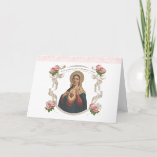 Catholique Immaculate Heart Virgin Mary Religiösa Kort