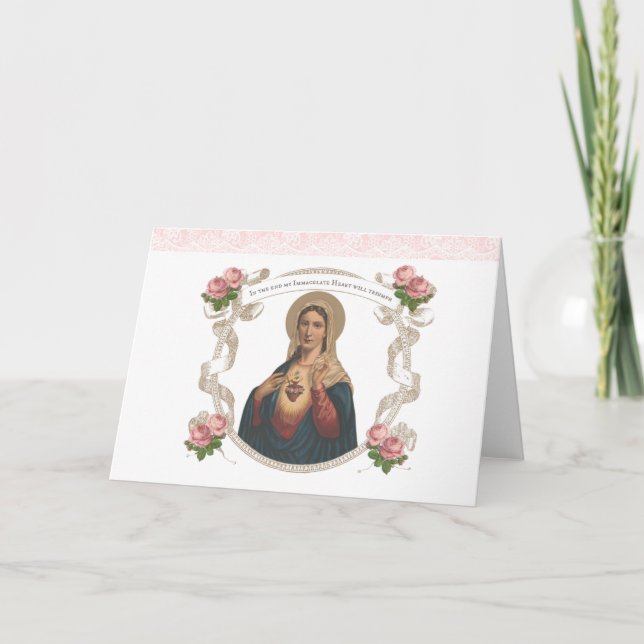 Catholique Immaculate Heart Virgin Mary Religiösa Kort (Framsida)
