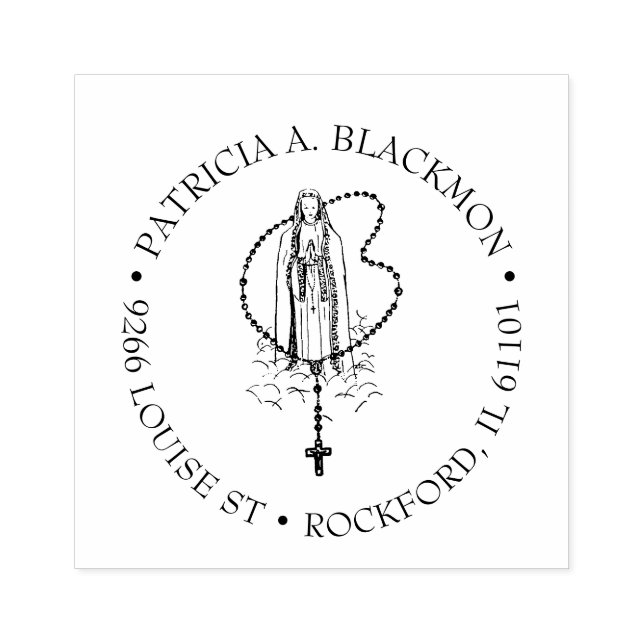 Catholique Virgin Mary Heliga Rosary Fatima Religi Stämpel (Tryck)