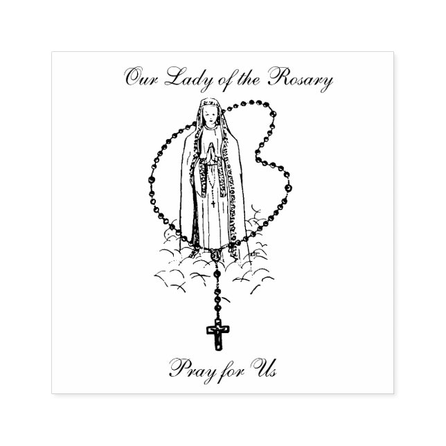 Catholique Virgin Mary Heliga Rosary Religiösa Fat Stämpel (Tryck)