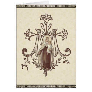 Catholique Virgin Mary Mount Carmel Religiösa Hälsningskort