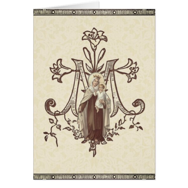 Catholique Virgin Mary Mount Carmel Religiösa Hälsningskort (Framsidan)