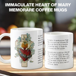 Catholique Virgin Mary Religiösa Memorare Prayer Kaffemugg