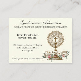 Catholisk Eucharistic Adoration Jesus Prayer Enclo Visitkort