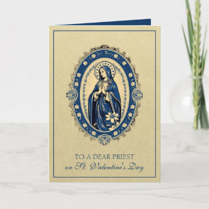 Catholisk präst Valentines day Virgin Mary Helgkort