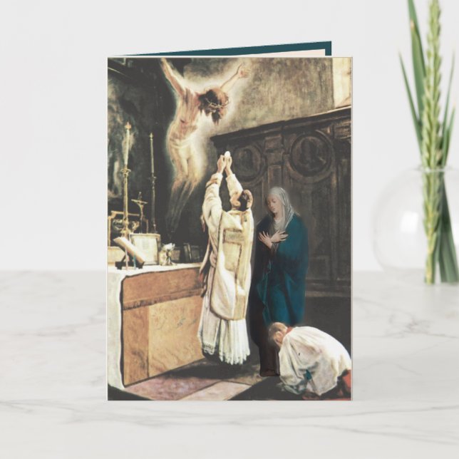 Catholisk Priest Virgin Mary Religiösa Prayer Kort (Framsida)