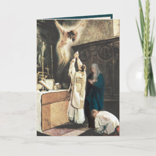 Catholisk Priest Virgin Mary Religiösa Prayer Kort
