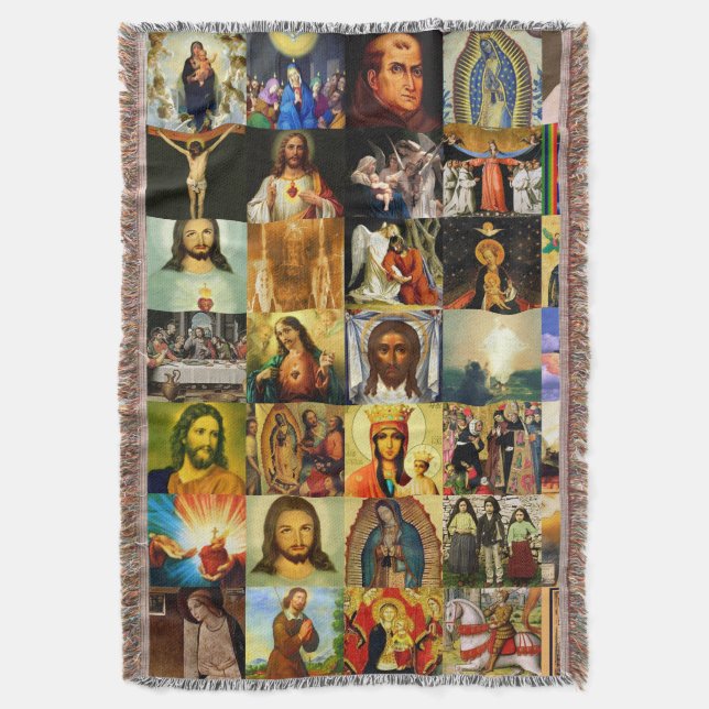 Catholisk Saints Throw Blanket Filt (Framsidan Vertikal)