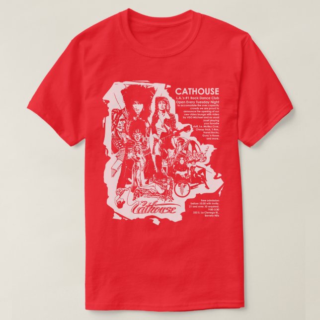 Cathouse Flyer Mörk TShirt T Shirt (Design framsida)