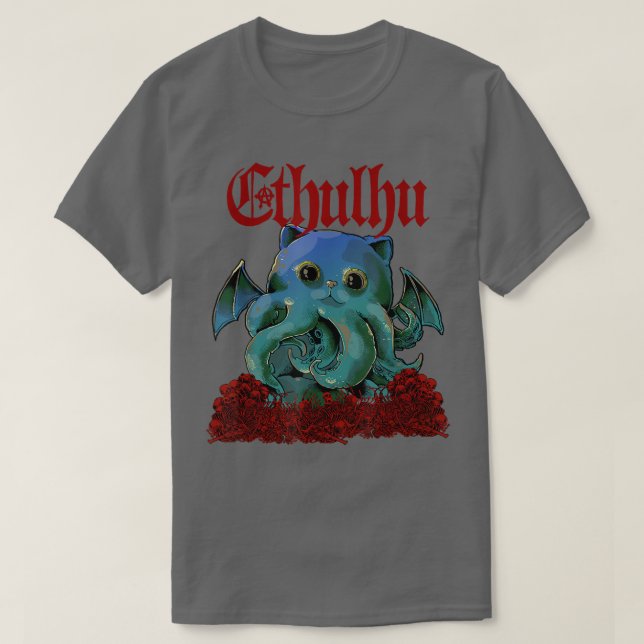 Cathulhu Funny Cute Cathulhu Kawaii Cat  T Shirt (Design framsida)