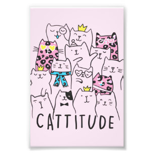 Cathy Cute Cat, Lover Gift, Lover Gift Fototryck