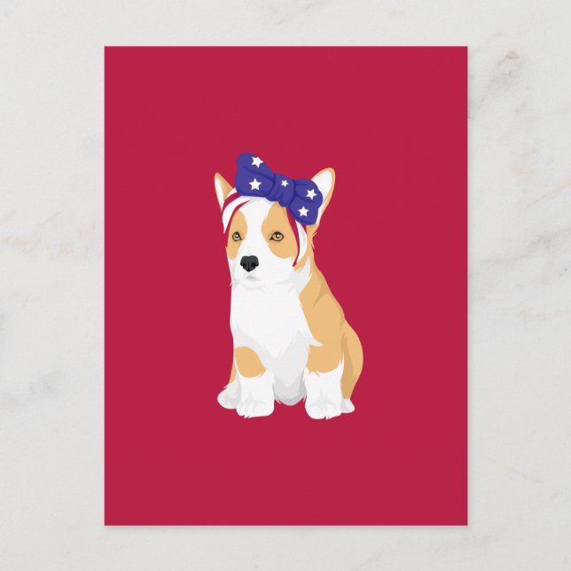 Cathy Den Patriotiska Amerikanska Fjärde Juli Corg Vykort (Framsida)