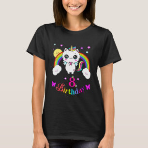Caticorn 8:e 8:e årsdagen Unicorn Cat Rain T Shirt