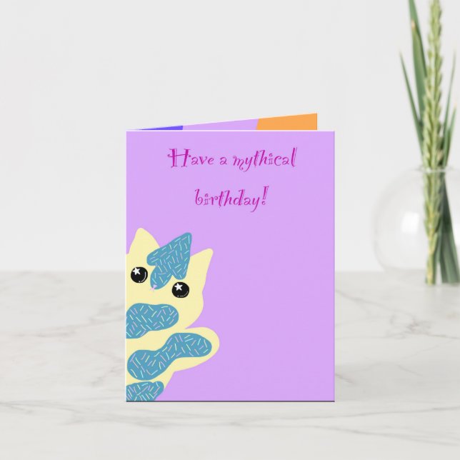 Caticorn Birthday card Kort (Framsida)