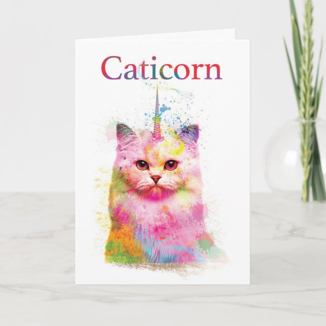 Caticorn Birthday Kort (Framsida)