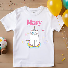Caticorn Cat Meow-Gical Girl namn T Shirt