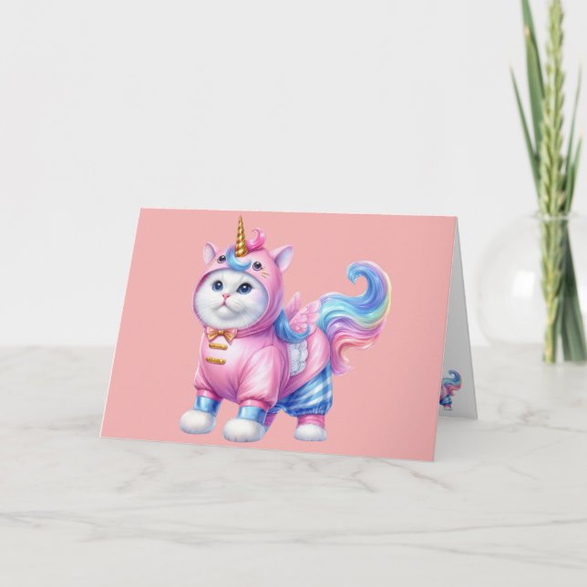 Caticorn (cat unicorn) Blank Inside Tack Kort (Framsida)