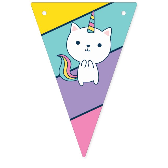Caticorn | Fanaflaggor | Födelsedagsdekoration Vimplar (Fjärde flaggan)