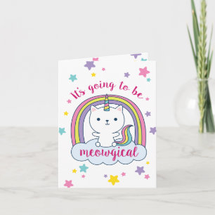 Caticorn Inbjudan Mappat Vit