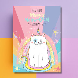 Caticorn Meow-Gical Birthday-inbjudan Inbjudningar