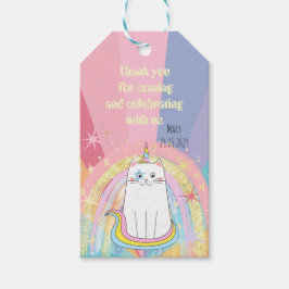 Caticorn Meow-Gical Birthday tack Presentetikett