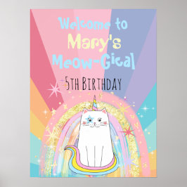 Caticorn Meow-Gical Birthday Välkommen Poster
