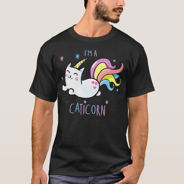 Caticorn Meowgical Rainbow  Cat Kittycorn T Shirt (Framsida)