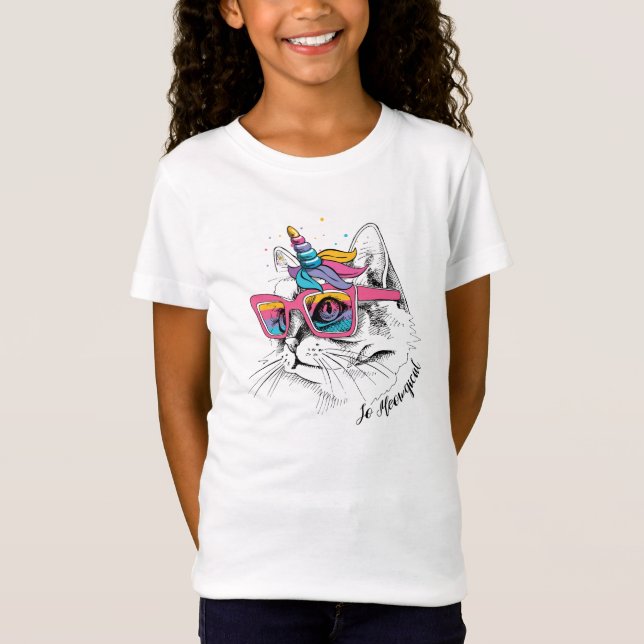 Caticorn | så Meowgical T Shirt (Framsida)