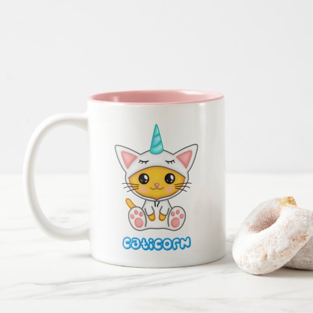 Caticorn Två-Tonad Mugg (Med munk)