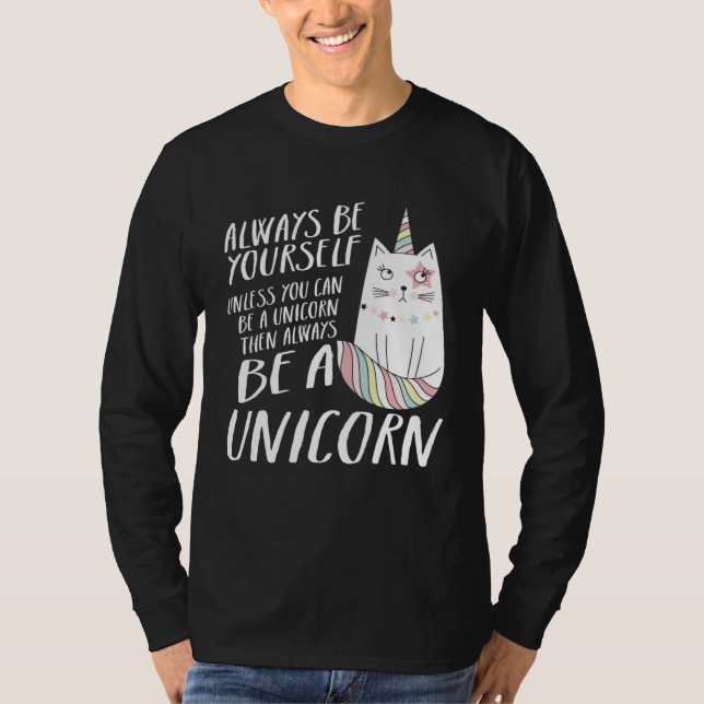 Caticorn  Unicorn Cat Kittycorn Girls Women Rainbo T Shirt (Framsida)