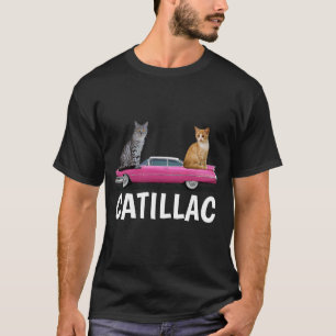 CATILLAC CAT CLASSIC CAR Rosa Caddy T-SHIRT