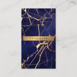 Catina Blue Navy Grungy Guld Marble Vip3 Visitkort