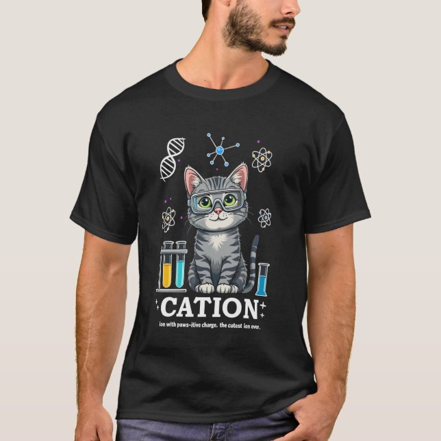 Cation Cat Chemist Funny Science Meme Cats Chemist T Shirt (Framsida)