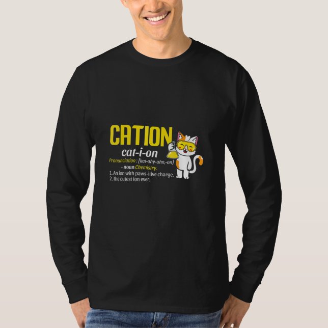 Cation Cute Science Cat Ion Science Eacher Pawsiti T Shirt (Framsida)