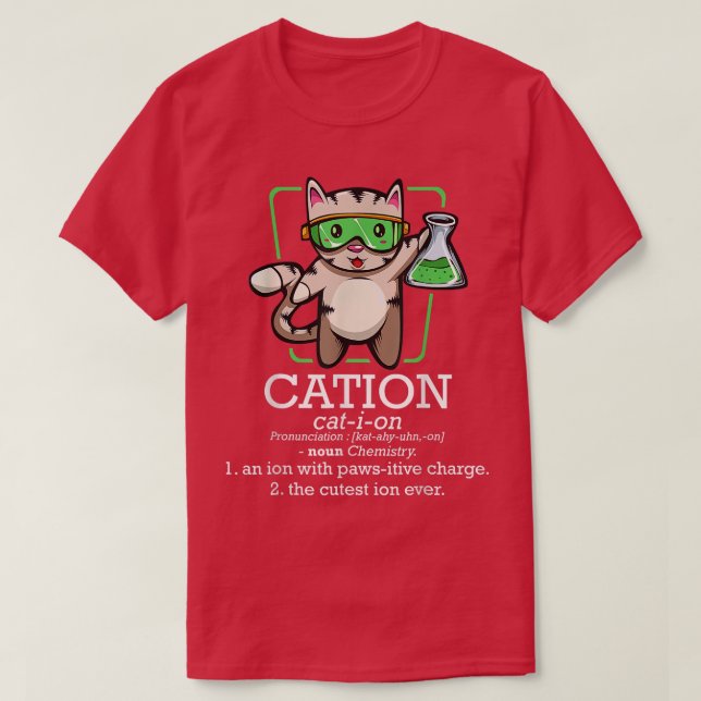 Cation Cute Science Cat Pawsitive Inslag Chemistr T Shirt (Design framsida)
