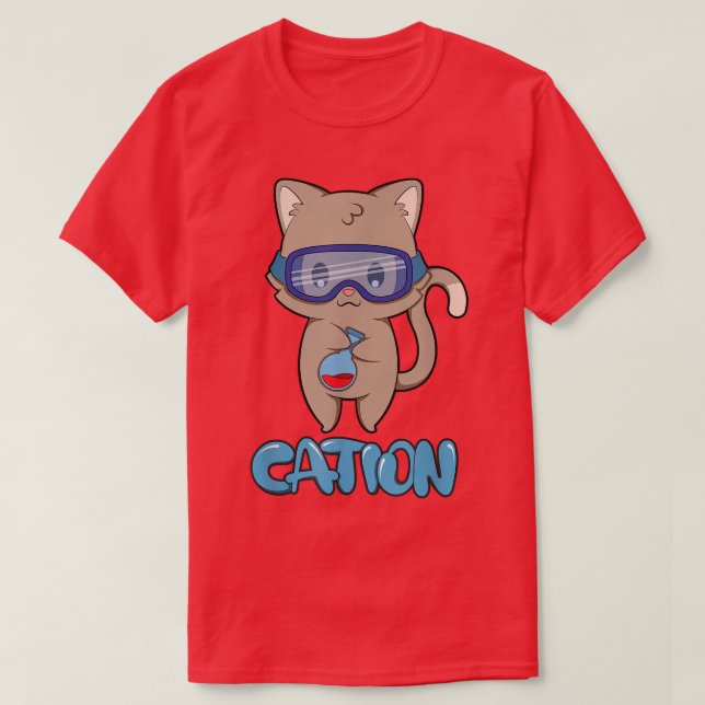 Cation Cute Science Cat Pawsitive Inslag Chemistr T Shirt (Design framsida)