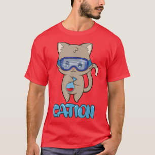 Cation Cute Science Cat Pawsitive Inslag Chemistr T Shirt