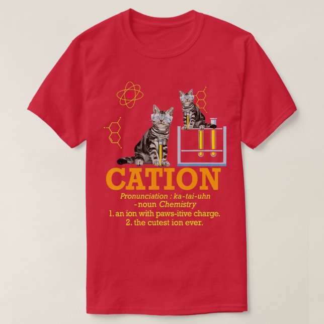 Cation Funny Chemistry Humor Science Eacher Cat Pu T Shirt (Design framsida)