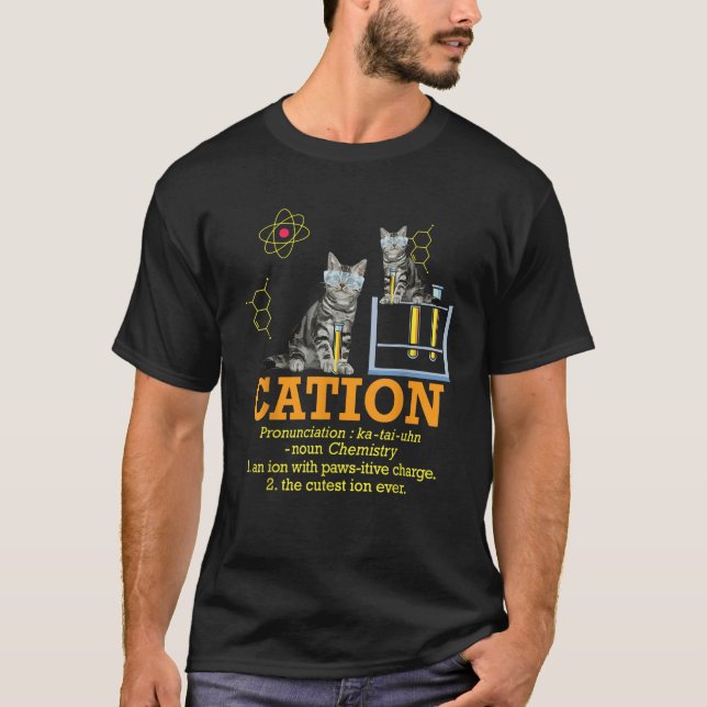 Cation Funny Chemistry Humor Science Teacher Cat P T Shirt (Framsida)