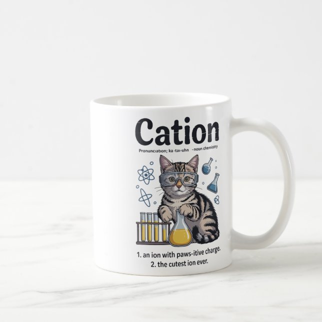 Cation Shirt Cat Science Chemistry Teacher Funny C Kaffemugg (Höger)