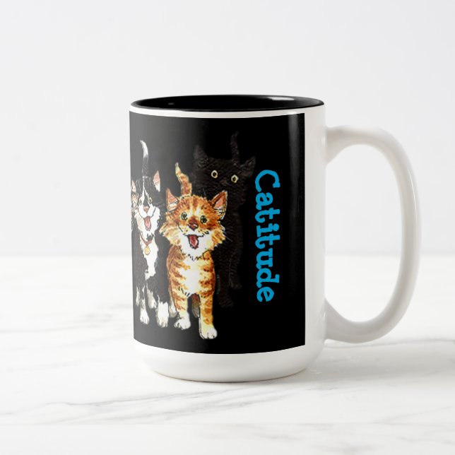 Catitude Cat Lovers Två-Tonad Mugg (Höger)
